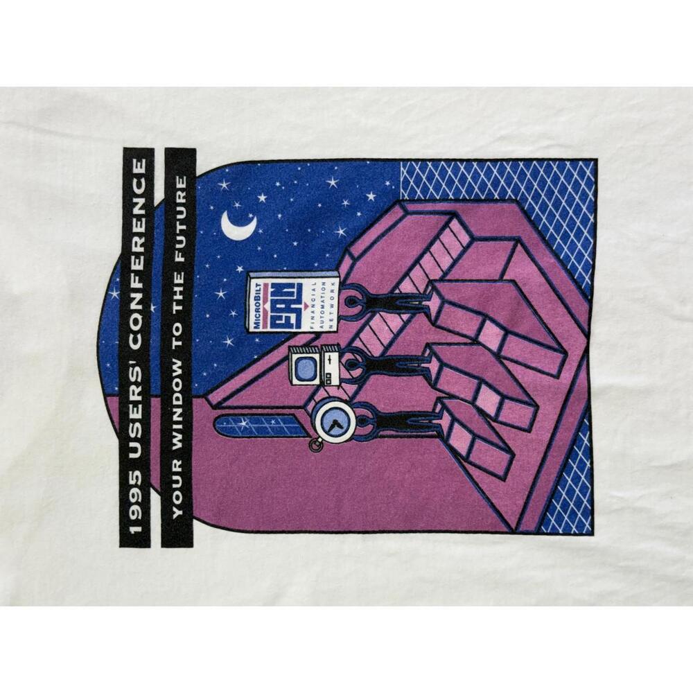Vintage Computer Tech Tee 1995 Microbilt Fan App … - image 1